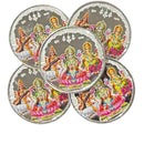 999 Pure Silver Ganesha Lakshmi & Saraswati 10 Gram Meena Coins (Pack Of 5 Coins)
