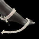 800 Silver Rajwada Hallmarked Pajeb Anklet with Meena - Style