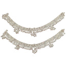 800 Silver Rajwada  Rajwada Pajeb / Anklet with Meena & Bells - Style
