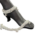800 Silver Rajwada Hallmarked Pajeb Anklet with Meena & Bells - Style