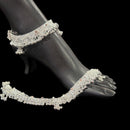 800 Silver Rajwada Hallmarked Pajeb Anklet with Meena & Bells - Style