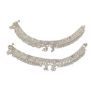 800 Silver Rajwada Hallmarked Pajeb Anklet with Meena & Bells - Style