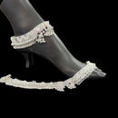 800 Silver Rajwada Hallmarked Pajeb Anklet with Meena & Bells - Style