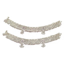 800 Silver Rajwada Hallmarked Pajeb Anklet with Meena & Bells - Style