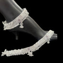 800 Silver Rajwada Hallmarked Pajeb Anklet with Meena & Bells - Style