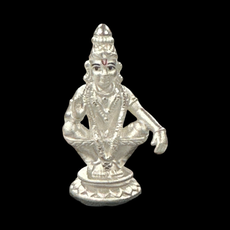 999 Pure Silver Lord AYYAPPA (Sabarimala) – 1.5-Inch-Tall Statue / Murti (Figurine
