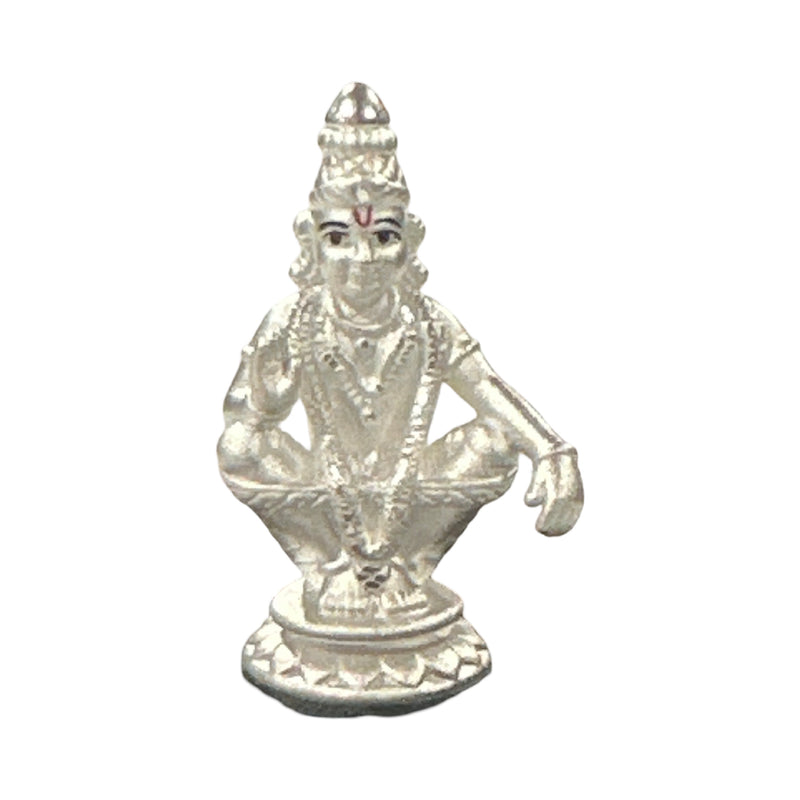 999 Pure Silver Lord AYYAPPA (Sabarimala) – 1.5-Inch-Tall Statue / Murti (Figurine