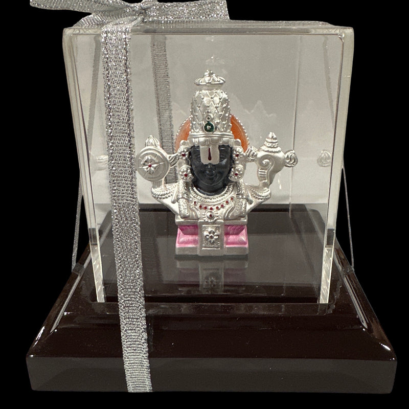 999 Pure Silver Tirupathi Balaji idol - 3.0-inch Tall Statue / Murthi (Figurine