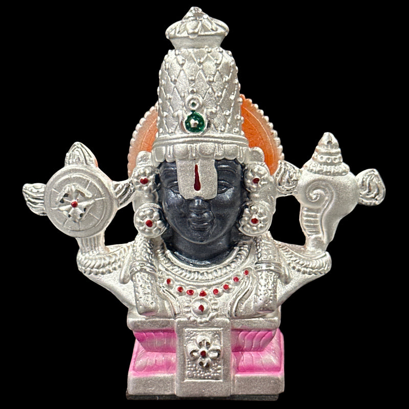 999 Pure Silver Tirupathi Balaji idol - 3.0-inch Tall Statue / Murthi (Figurine