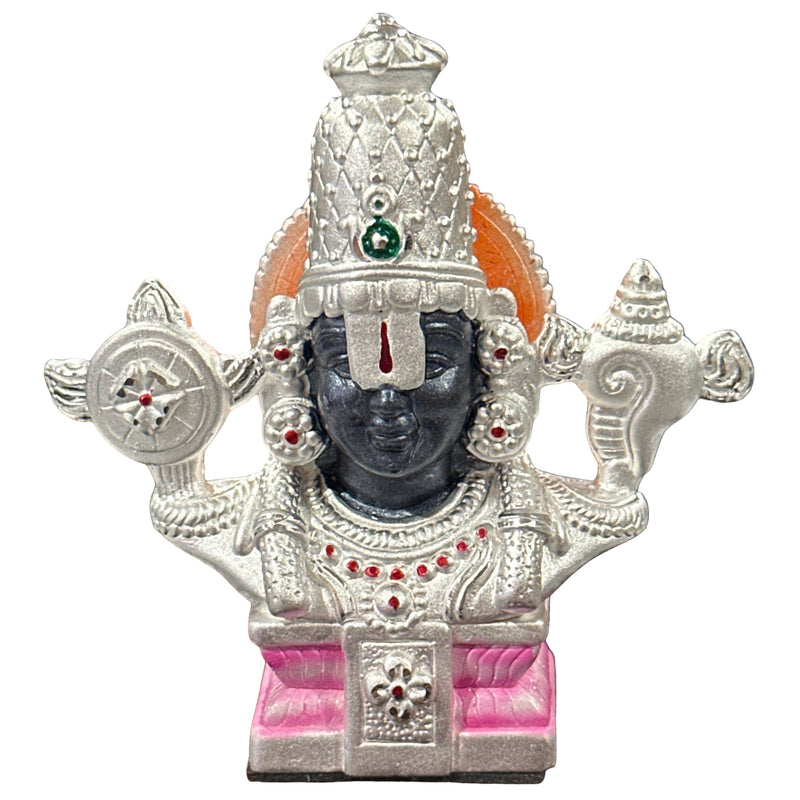 999 Pure Silver Tirupathi Balaji idol - 3.0-inch Tall Statue / Murthi (Figurine
