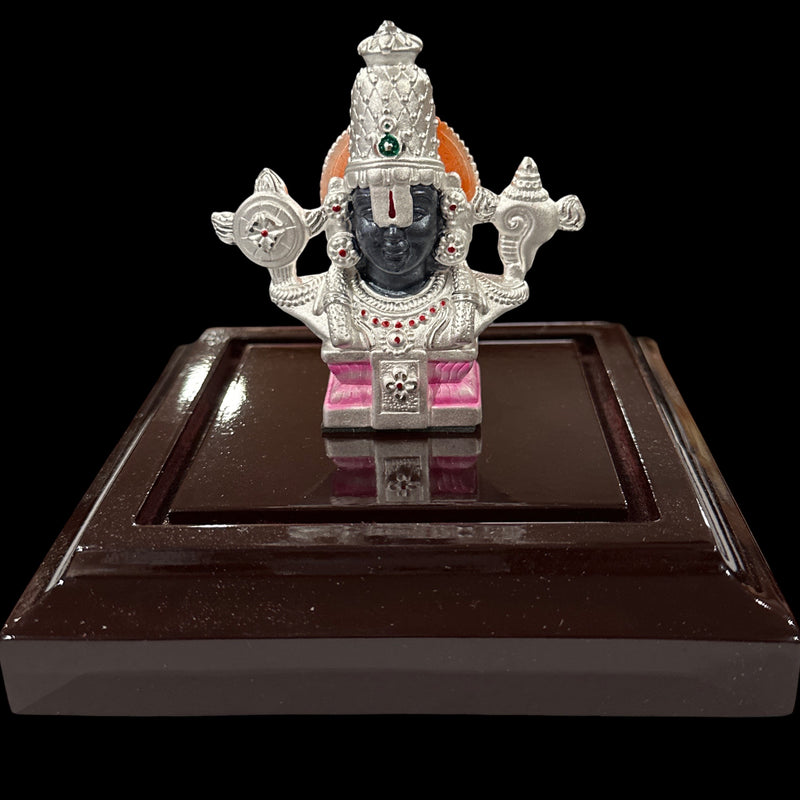 999 Pure Silver Tirupathi Balaji idol - 3.0-inch Tall Statue / Murthi (Figurine