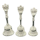 925 Sterling Silver Hallmarked Shankh Handle Puja Bell - Style