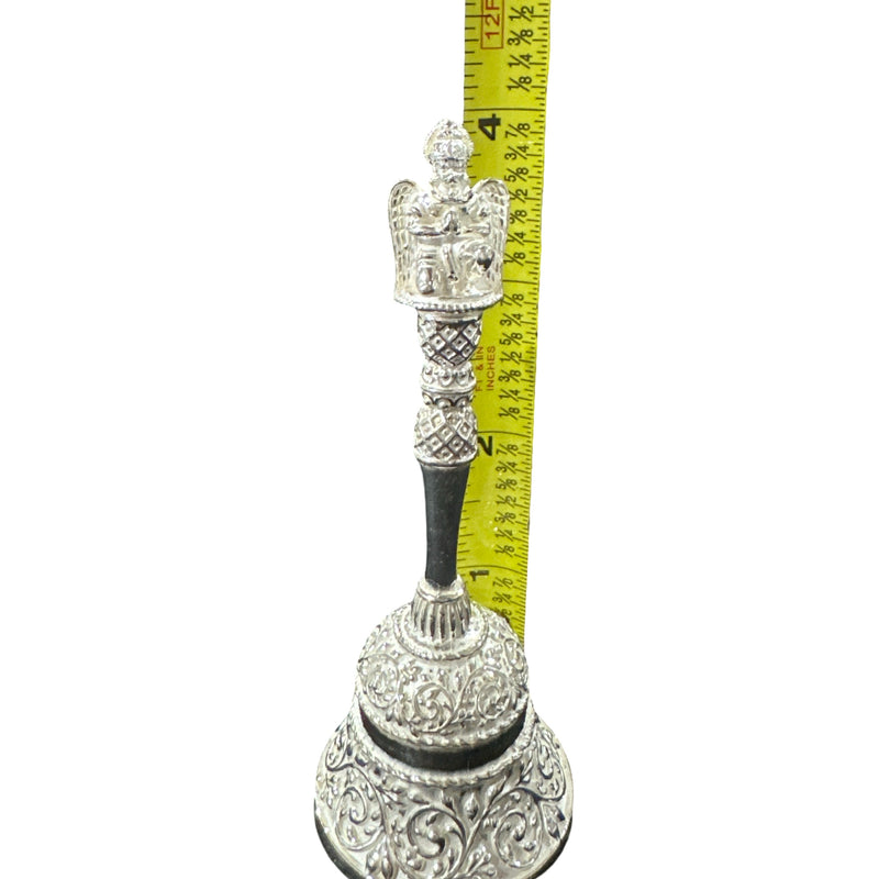 925 Sterling Silver Hallmarked Garuna Handle Puja Bell - Style