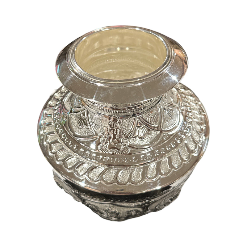 925 Sterling Silver Hallmarked Ashtha Lakshmi BIG Naxi Kalash (Nagas Kudam)