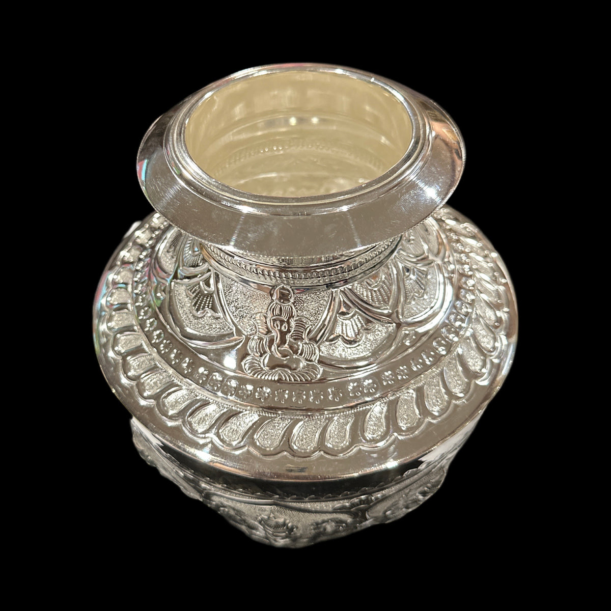 925 Sterling Silver Hallmarked Ashtha Lakshmi BIG Naxi Kalash (Nagas K