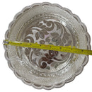 925 Sterling Silver Designer Hallmarked Puja Plate with Elephant Stand - Style