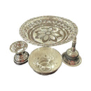 925 Sterling Silver 5.0 inch Small Puja Set- 5.0" Set