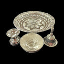 925 Sterling Silver 5.0 inch Small Puja Set- 5.0" Set