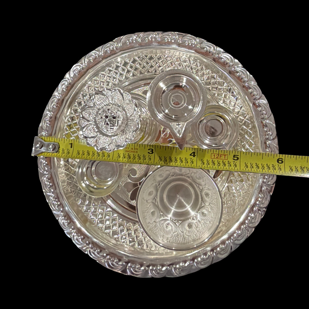 ELA DENMARK STERLING 925S 七宝焼き 盃 5個 シルバー 925 Sterling Silver Hallmarked 5.5 inch Small Puja Set - 5.5