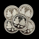 999 Pure Silver Ganesha Lakshmi / Laxmi 10 Gram Coins (pack of 5 Coins) -