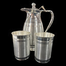 999 Pure Silver Hallmarked 850ml Water Pitcher & 350ml Two Tumbler Set