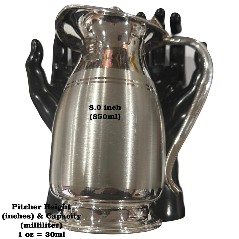 999 Pure Silver Hallmarked 850ml / 350ml Capacity Water Pitcher & Two Tumbler Set