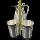 999 Pure Silver Hallmarked 850ml Water Pitcher & 350ml Two Tumbler Set