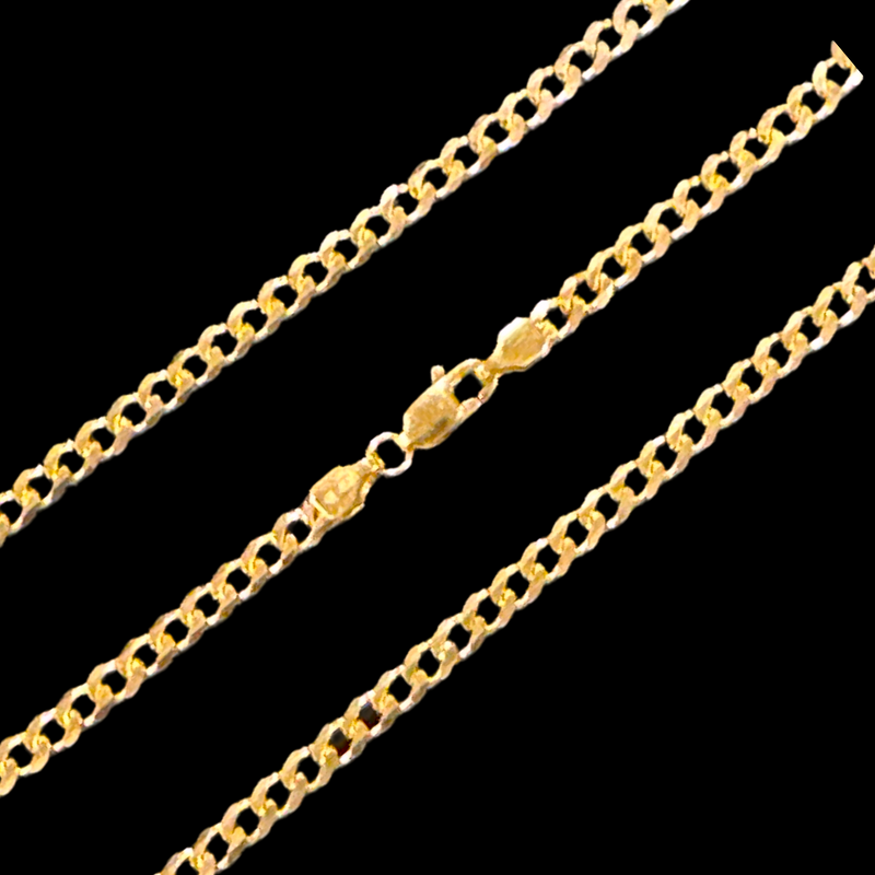 916 Twenty Two Karat (22K) Hallmarked Gold 2.5MM Miami Cuban Chain