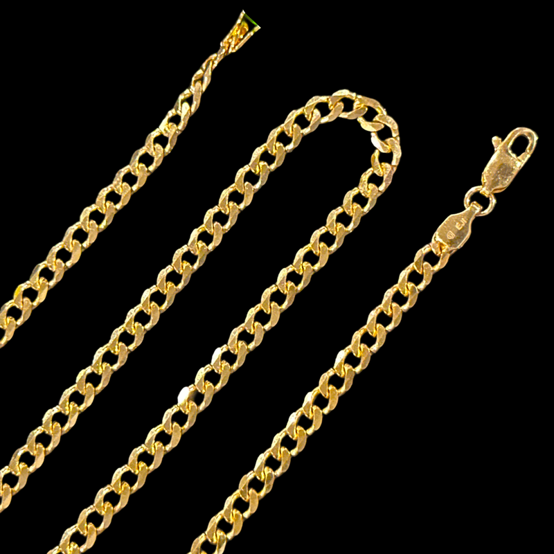 916 Twenty Two Karat (22K) Hallmarked Gold 2.5MM Miami Cuban Chain