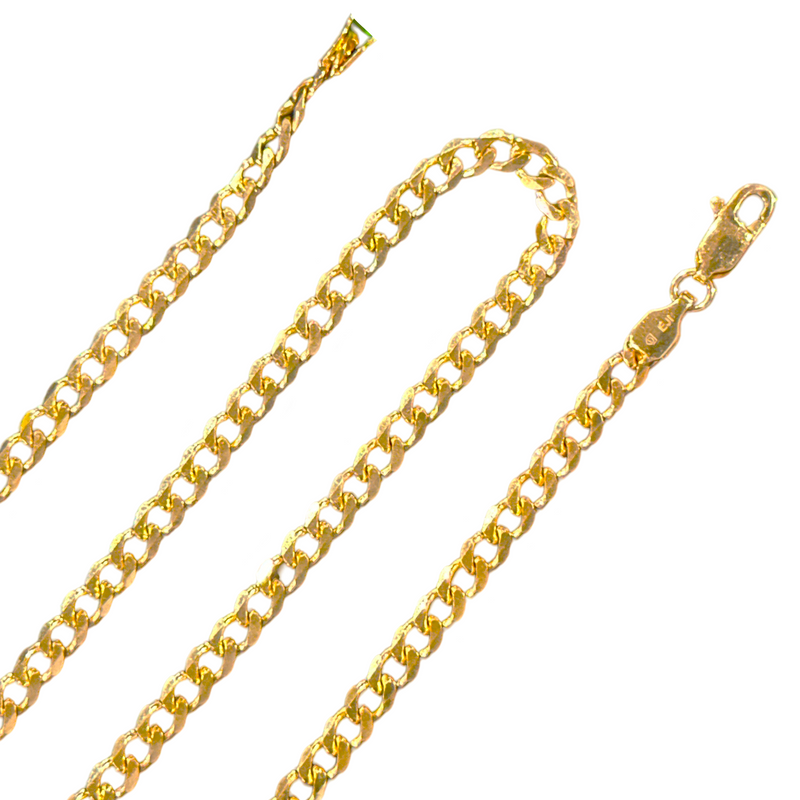 916 Twenty Two Karat (22K) Hallmarked Gold 2.5MM Miami Cuban Chain