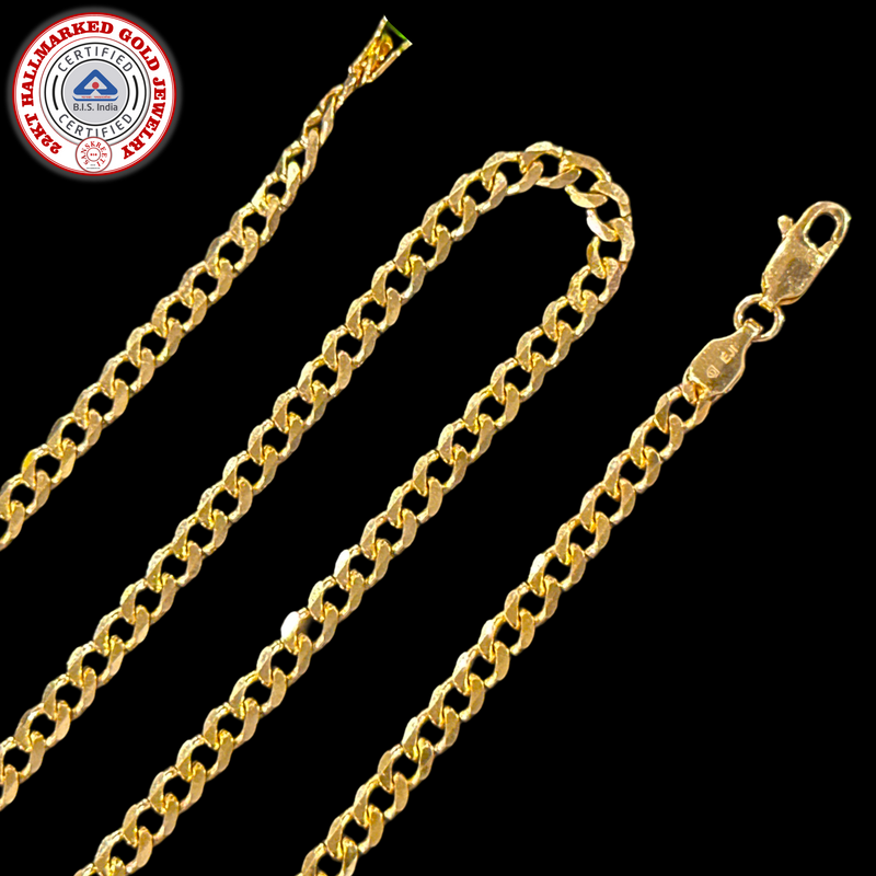 916 Twenty Two Karat (22K) Hallmarked Gold 2.5MM Miami Cuban Chain