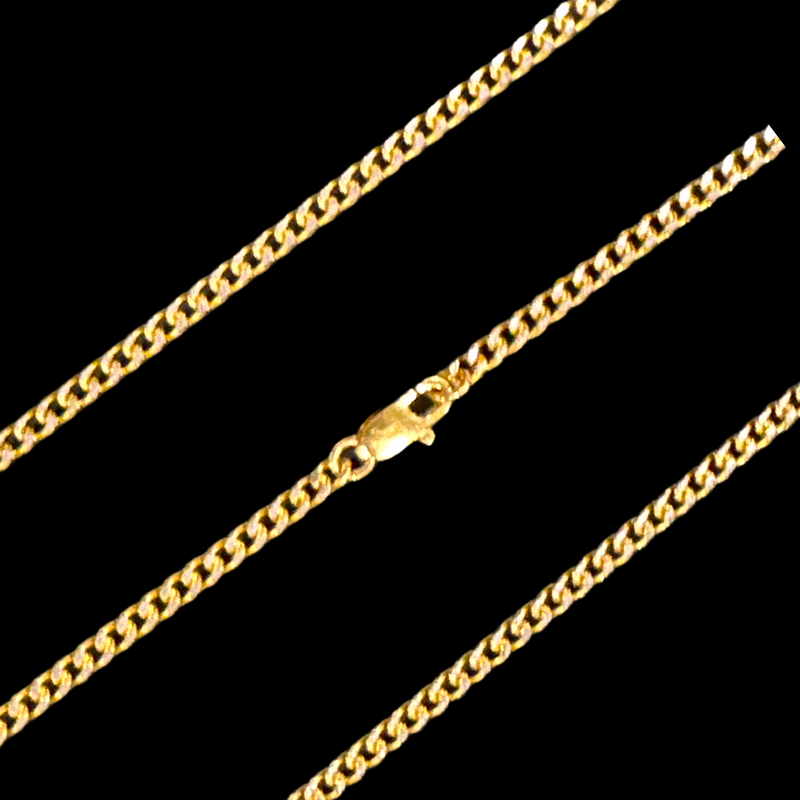 916 Twenty Two Karat (22K) Hallmarked Gold 2.0MM Curb Chain