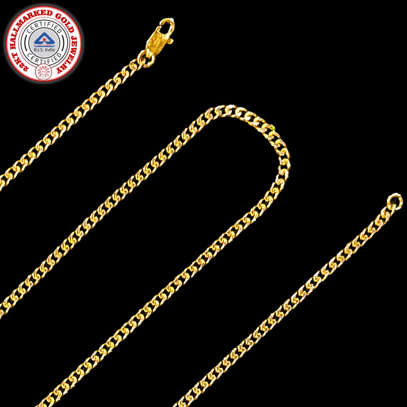 916 Twenty Two Karat (22K) Hallmarked Gold 2.0MM Curb Chain