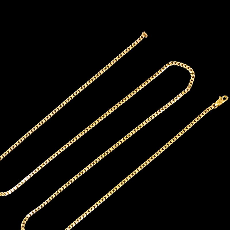 916 Twenty Two Karat (22K) Hallmarked Gold 2.0MM Curb Chain