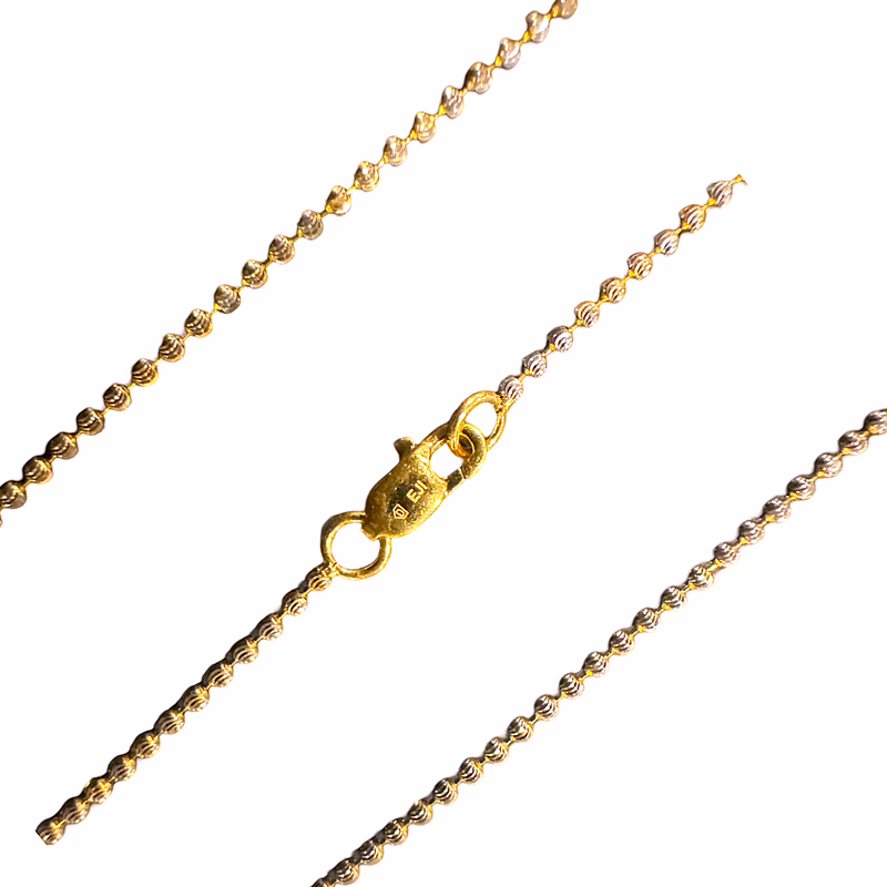 916 Twenty Two Karat (22K) Hallmarked Gold 1.2MM Designer Ball Chain - Design