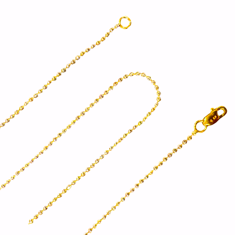 916 Twenty Two Karat (22K) Hallmarked Gold 1.2MM Designer Ball Chain - Design