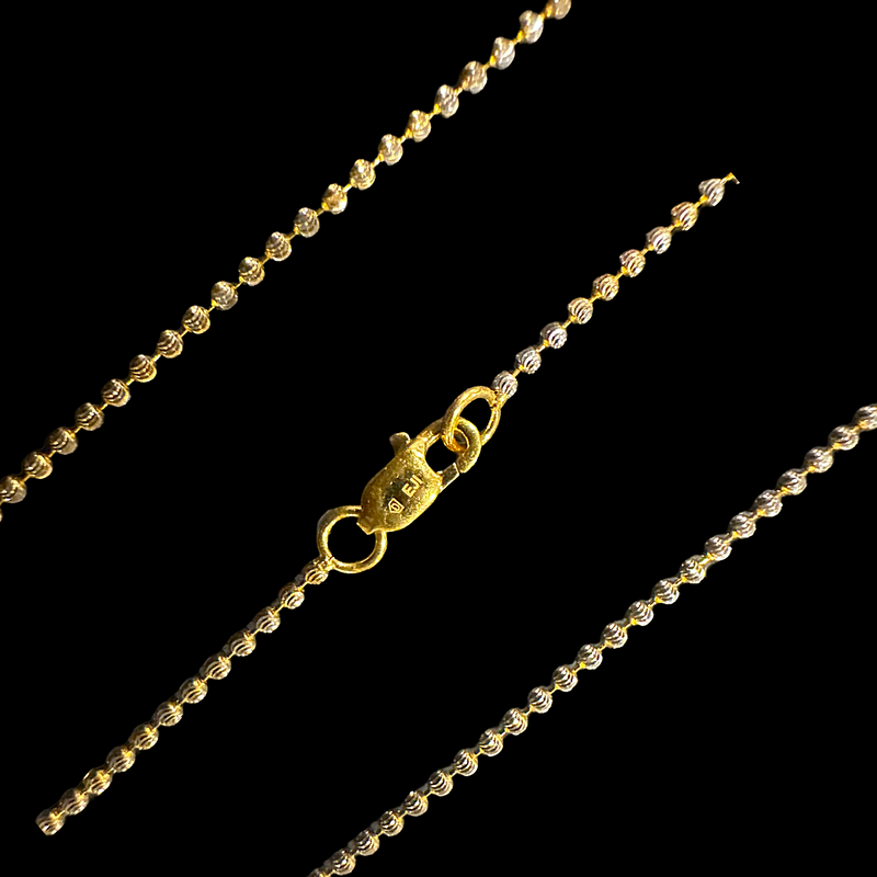 916 Twenty Two Karat (22K) Hallmarked Gold 1.2MM Designer Ball Chain - Design