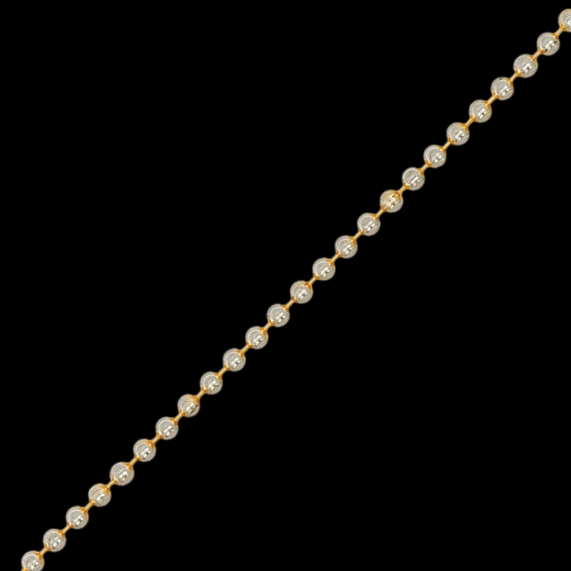 916 Twenty Two Karat (22K) Hallmarked Gold 1.2MM Designer Ball Chain - Design