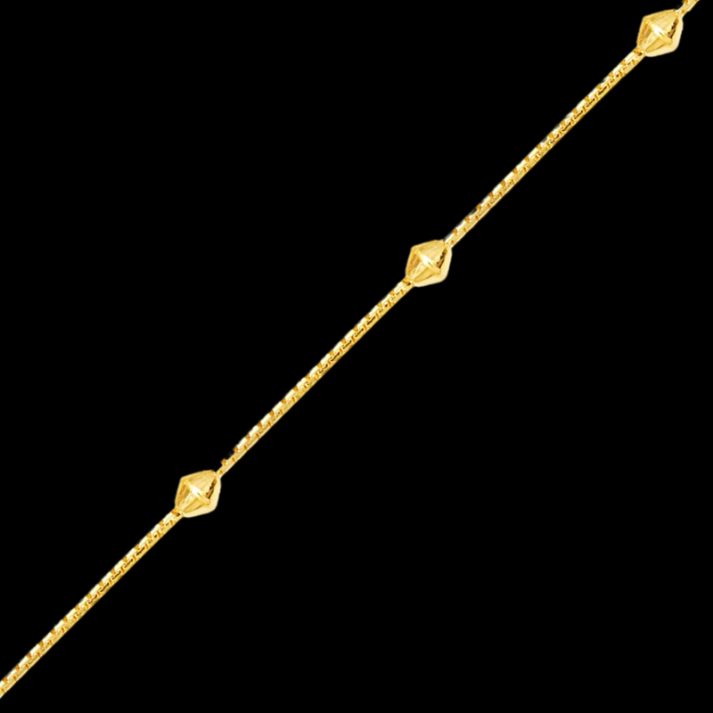 916 Twenty Two Karat (22K) Hallmarked Gold 1.2MM Designer Ball Chain - Design