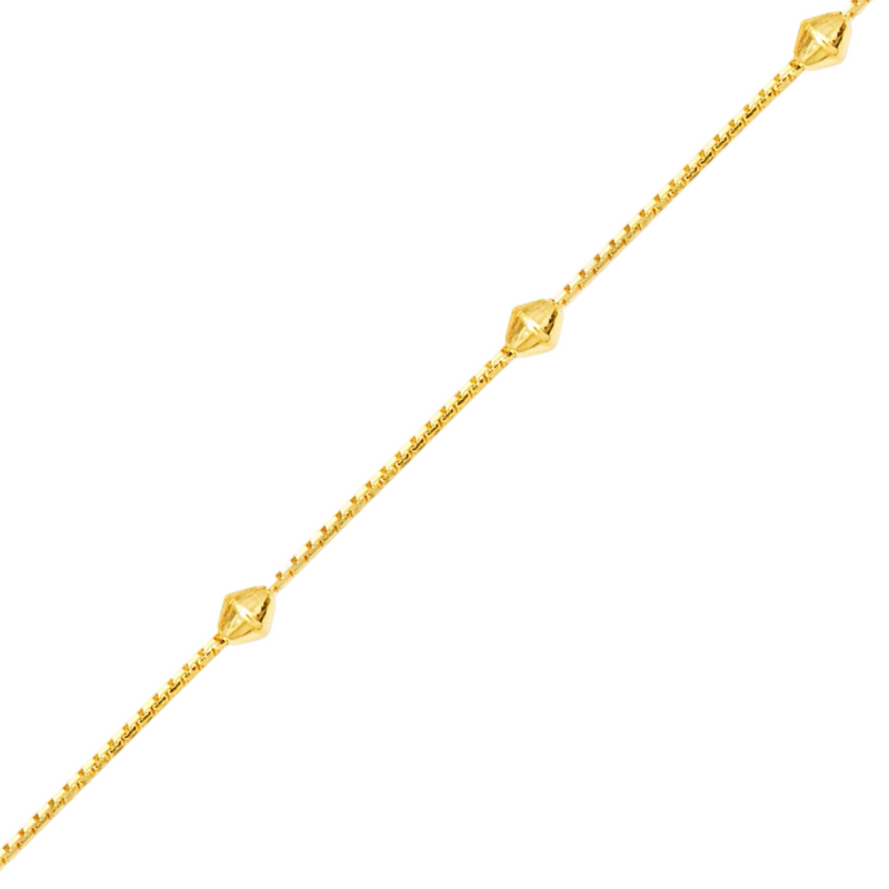 916 Twenty Two Karat (22K) Hallmarked Gold 1.2MM Designer Ball Chain - Design