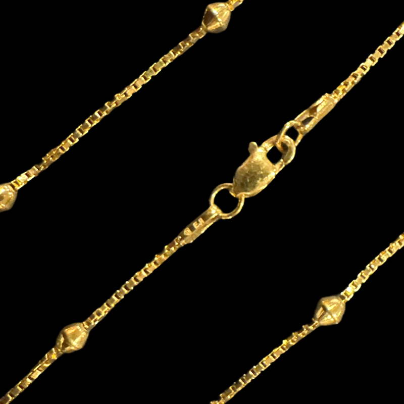 916 Twenty Two Karat (22K) Hallmarked Gold 1.2MM Designer Ball Chain - Design