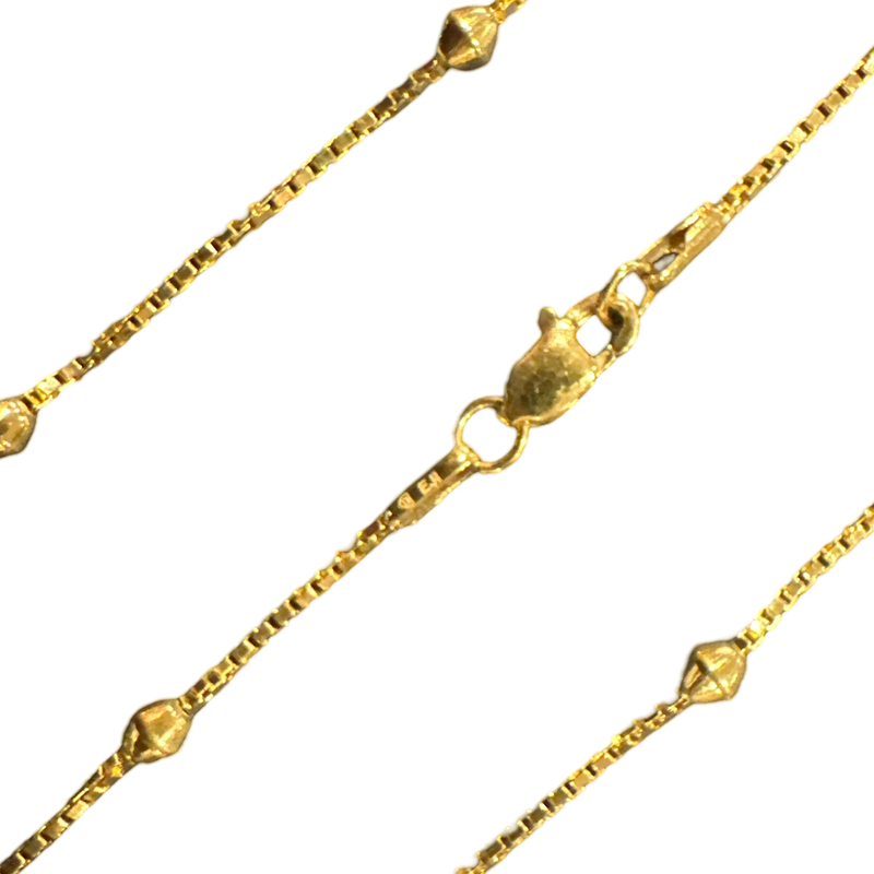 916 Twenty Two Karat (22K) Hallmarked Gold 1.2MM Designer Ball Chain - Design