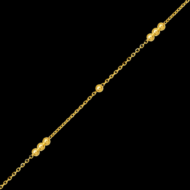 916 Twenty Two Karat (22K) Hallmarked Gold 1.2MM Designer Ball Chain - Design