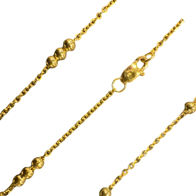 916 Twenty Two Karat (22K) Hallmarked Gold 1.2MM Designer Ball Chain - Design