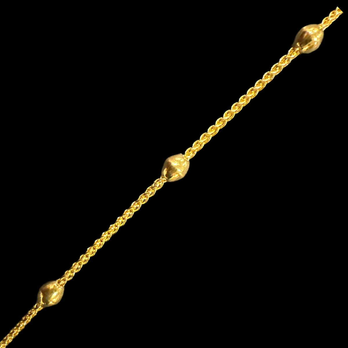 916 Twenty Two Karat (22K) Hallmarked Gold 1.5MM Designer Ball Chain -