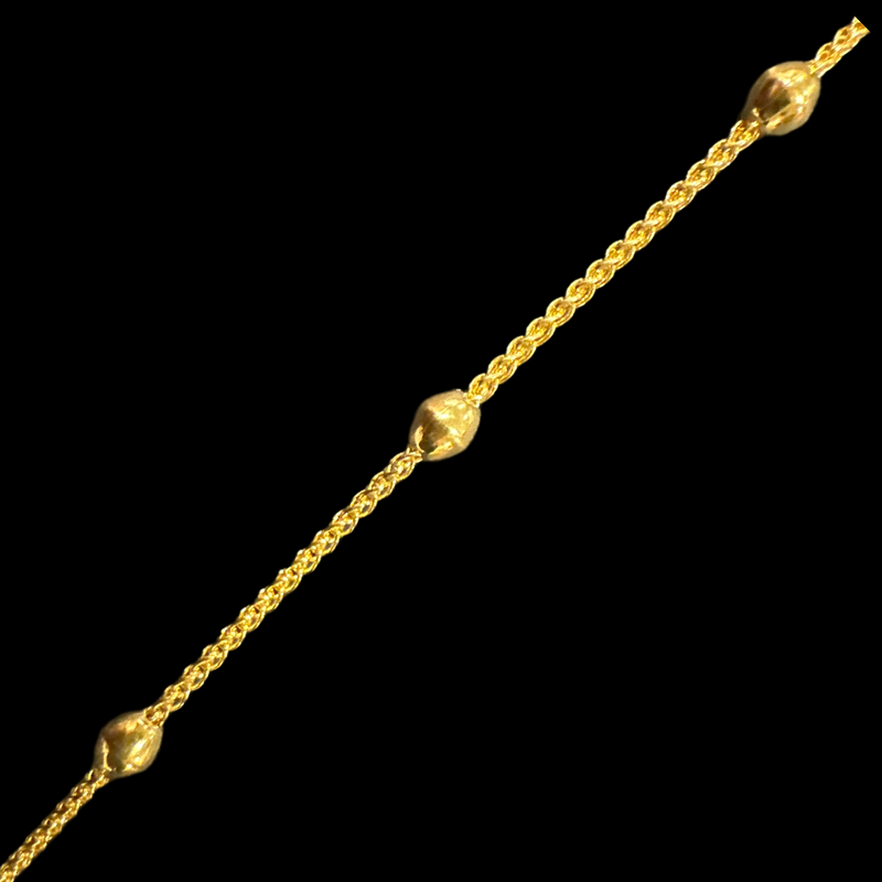 916 Twenty Two Karat (22K) Hallmarked Gold 1.5MM Designer Ball Chain - Design