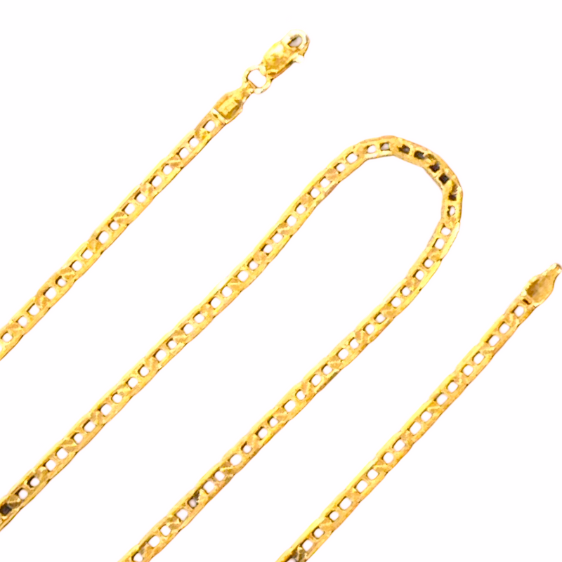 916 Twenty Two Karat (22K) Hallmarked Gold 2.5MM Mariner Gucci Chain