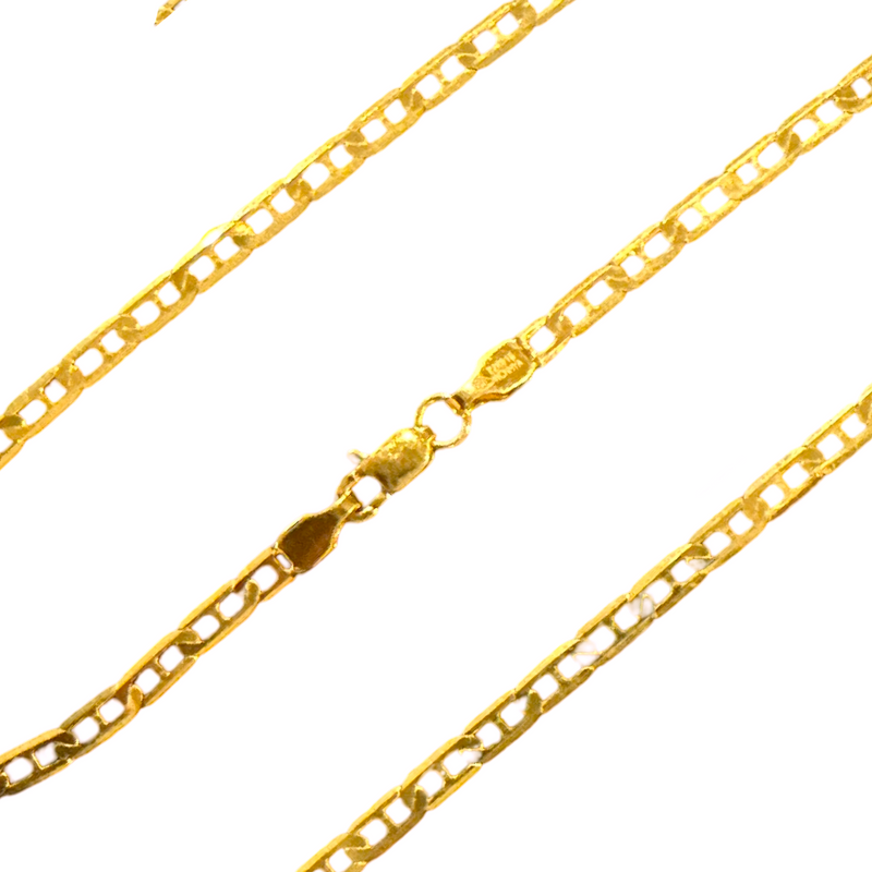 916 Twenty Two Karat (22K) Hallmarked Gold 2.5MM Mariner Gucci Chain