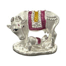 999 Pure Silver Kamdhenu Cow Statue - 1.0-inch Tall Idol / Murti (Figurine