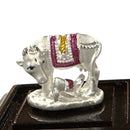 999 Pure Silver Kamdhenu Cow Statue - 1.0-inch Tall Idol / Murti (Figurine